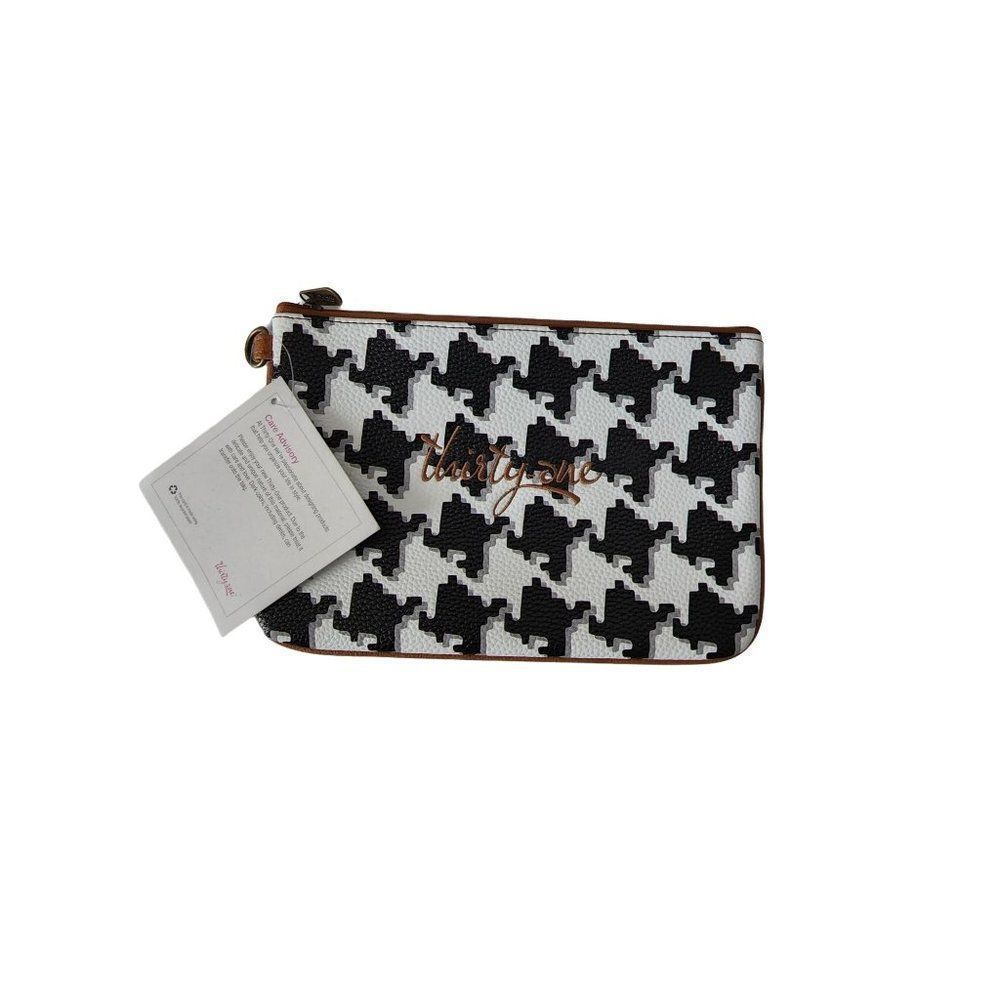 Thirty-One Houndstooth Pebble Rubie Mini Bag